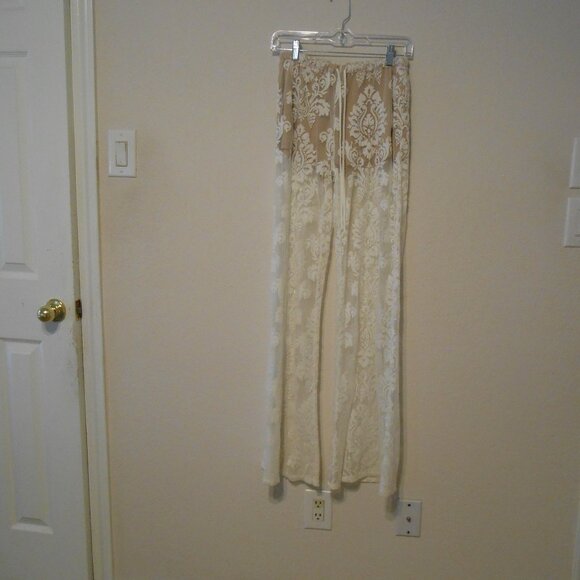 Wanderlust Wide Leg (Tall) Sexy Lace Lounge Pants - Picture 1 of 7